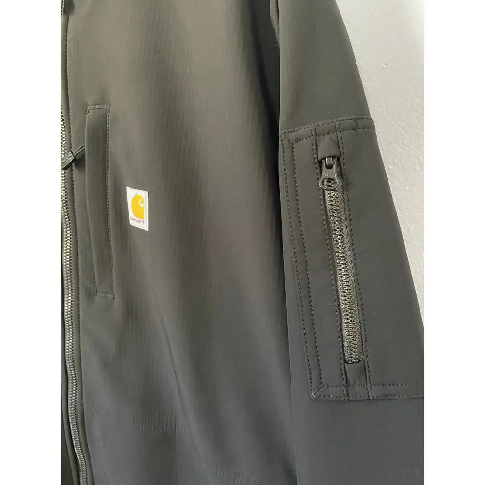 Black Carhartt Rain Defender Relaxed Fit Hooded Jacket -‎ (Men’s XL Tall) - Picture 6 of 9